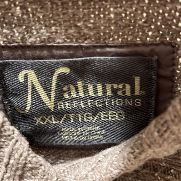 NWOT, “Natural Reflections” XXL Sweater.  Color - Tan - Picture 5 of 6